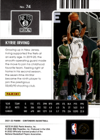Kyrie Irving - Panini Contenders Season Ticket 2021-22, Nr. 74