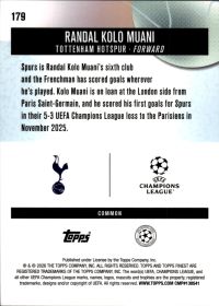Randal Kolo Muani - Topps Finest UEFA Club Competitions Base Set 2025-26, Nr. 179