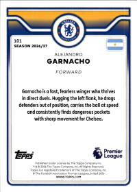 Alejandro Garnacho - Topps Flagship Premier League Base Set 2026-27, Nr. 101