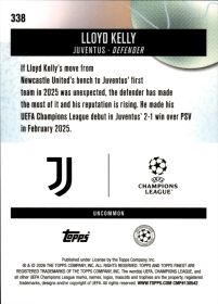 Lloyd Kelly - Topps Finest UEFA Club Competitions Base Set 2025-26, Nr. 338