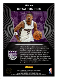 De'Aaron Fox - Panini Illusions Base Set 2021-22, Nr. 89