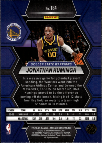 Jonathan Kuminga - Panini Mosaic Base Set 2022-23, Nr. 184