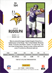 Kyle Rudolph - Panini Score Base Set 2021, Nr. 154