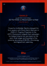 Danilo - Topps Paris Saint-Germain Official Team Set 2023-24, Nr. 28