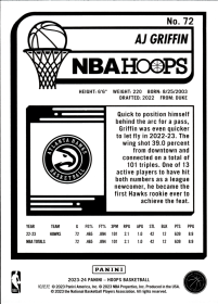 AJ Griffin - Panini Hoops Base Set 2023-24, Nr. 72