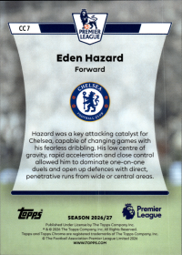 Eden Hazard - Topps Flagship Premier League Chrome Classics 2026-27, Nr. CC 7 – Insert