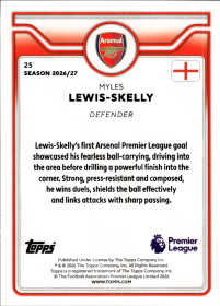 Myles Lewis-Skelly - Topps Flagship Premier League Base Set 2026-27, Nr. 25