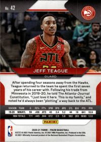 Jeff Teague - Panini Prizm Base Set 2020-21, Nr. 42