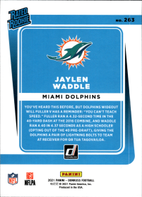 Jaylen Waddle - Panini Donruss Base Set 2021, Nr. 263 – Rookie Card