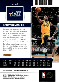 Donovan Mitchell - Panini Contenders Season Ticket 2021-22, Nr. 41