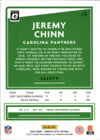 Jeremy Chinn - Panini Donruss Optic Base Set 2020, Nr. 139 – Rookie Card