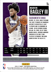 Marvin Bagley III - Panini Contenders Season Ticket 2020-21, Nr. 19