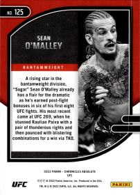 Sean O'Malley - Panini Chronicles UFC Absolute 2022, Nr. 125