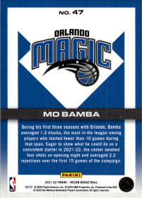 Mo Bamba - Panini Recon Base Set 2021-22, Nr. 47
