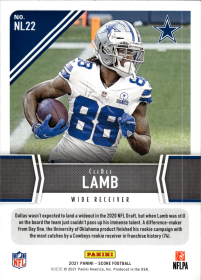 CeeDee Lamb - Panini Score Next Level Stats 2021, Nr. NL22