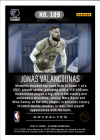 Jonas Valanciunas - Panini Illusions Base Set 2020-21, Nr. 109 – Trophy Collection Pink