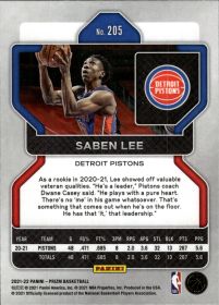 Saben Lee - Panini Prizm Base Set 2021-22, Nr. 205