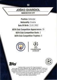 Joško Gvardiol - Topps Superstars UEFA Club Competitions Base Set 2023-24, Nr. 90 – Common