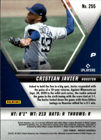 Cristian Javier - Panini Mosaic Base Set 2021, Nr. 255 – Rookie Card