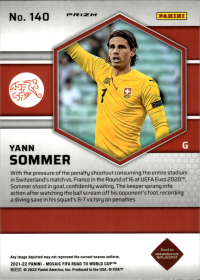 Yann Sommer - Panini Mosaic FIFA Road to World Cup Base Set 2021-22, Nr. 140 – Mosaic
