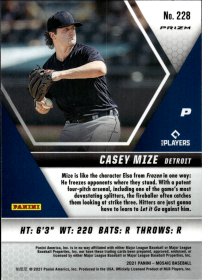 Casey Mize - Panini Mosaic Base Set 2021, Nr. 228 – Rookie Card, Reactive Red