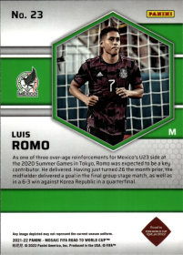 Luis Romo - Panini Mosaic FIFA Road to World Cup Base Set 2021-22, Nr. 23 – Rookie Card