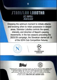 Stanislav Lobotka - Topps Chrome UEFA Club Competitions Base Set 2025-26, Nr. 11