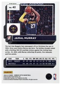 Jamal Murray - Panini Donruss Optic Base Set 2022-23, Nr. 42 – Red Sparkle