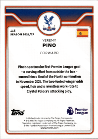 Yéremy Pino - Topps Flagship Premier League Base Set 2026-27, Nr. 113