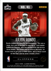 Rajon Rondo - Panini Illusions Base Set 2020-21, Nr. 41