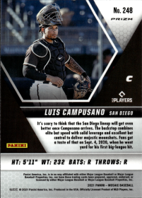 Luis Campusano - Panini Mosaic Base Set 2021, Nr. 248 – Rookie Card, Reactive Blue