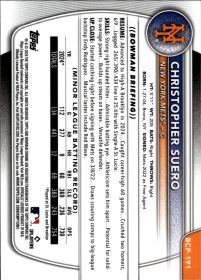 Christopher Suero - Topps Bowman Chrome Prospects 2025, Nr. BCP-191 – Mojo Refractor