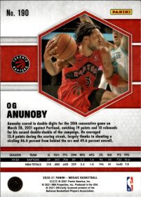 OG Anunoby - Panini Mosaic Base Set 2020-21, Nr. 190