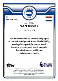 Jan Paul van Hecke - Topps Flagship Premier League Base Set 2026-27, Nr. 77