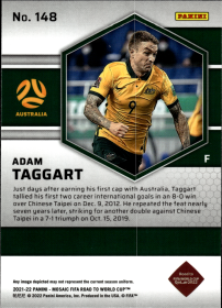 Adam Taggart - Panini Mosaic FIFA Road to World Cup Base Set 2021-22, Nr. 148 – Rookie Card