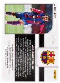 Alejandro Balde - Panini Obsidian Galaxy Gear 2023-24, Nr. GG-ABE – Patch / Memorabilia, Nummeriert, Electric Etch Red Pulsar, Insert
