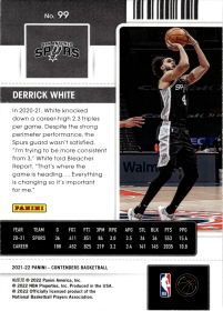 Derrick White - Panini Contenders Season Ticket 2021-22, Nr. 99