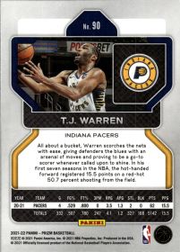 T.J. Warren - Panini Prizm Base Set 2021-22, Nr. 90