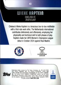 Wieke Kaptein - Topps Chrome UEFA Women's Champions League Future Stars 2025-26, Nr. 43 – Insert