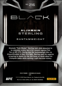 Aljamain Sterling - Panini Chronicles UFC Black 2022, Nr. 216