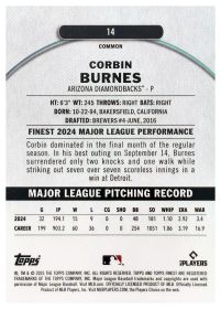 Corbin Burnes - Topps Finest Base Set 2025, Nr. 14 – Nummeriert, Pearl Checkerboard Refractor