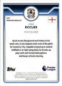 Josh Eccles - Topps Flagship Premier League Base Set 2026-27, Nr. 267 – Rookie Card