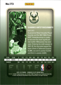 Giannis Antetokounmpo - Panini Donruss Elite Base Set 2021-22, Nr. 173