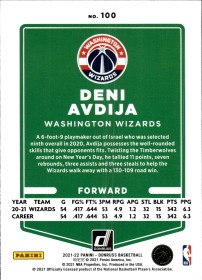Deni Avdija - Panini Donruss Base Set 2021-22, Nr. 100