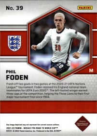 Phil Foden - Panini Mosaic FIFA Road to World Cup Base Set 2021-22, Nr. 39