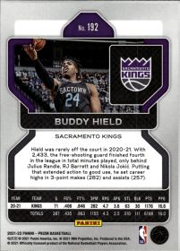 Buddy Hield - Panini Prizm Base Set 2021-22, Nr. 192