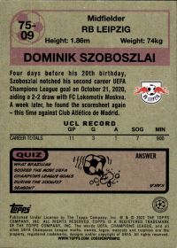 Dominik Szoboszlai - Topps UEFA Champions League 1975-76 Topps Football Base Set 2021-22, Nr. 75-09