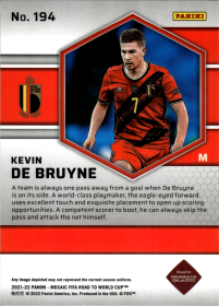 Kevin De Bruyne - Panini Mosaic FIFA Road to World Cup Base Set 2021-22, Nr. 194