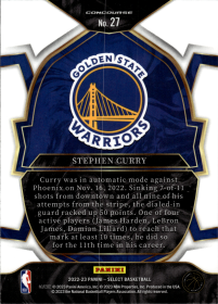 Stephen Curry - Panini Select Concourse 2022-23, Nr. 27