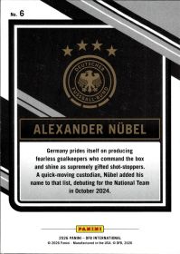 Alexander Nübel - Panini DFB International Base Set 2026, Nr. 6
